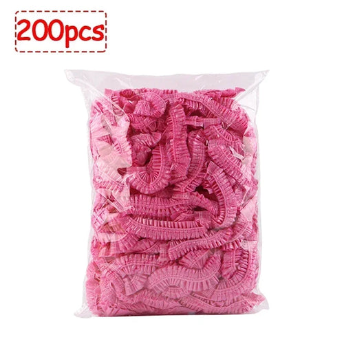 50/100/200pcs Disposable Shower Cap Elastic Plastic Wrap Covers Food