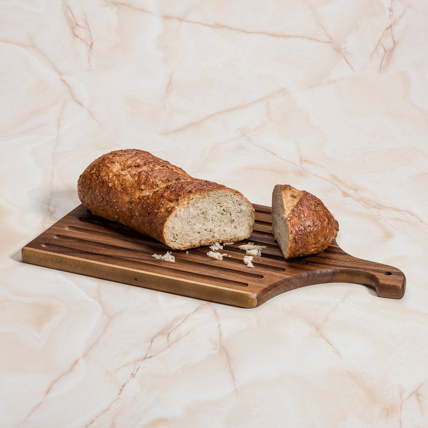 Acacia Wood Slotted Bread Board 10" x 18"